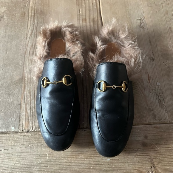 Gucci woman’s black princetown fur sides 100% authentic Mules slipper - Picture 6 of 16